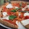 Tomato basil pizza with mozzarella